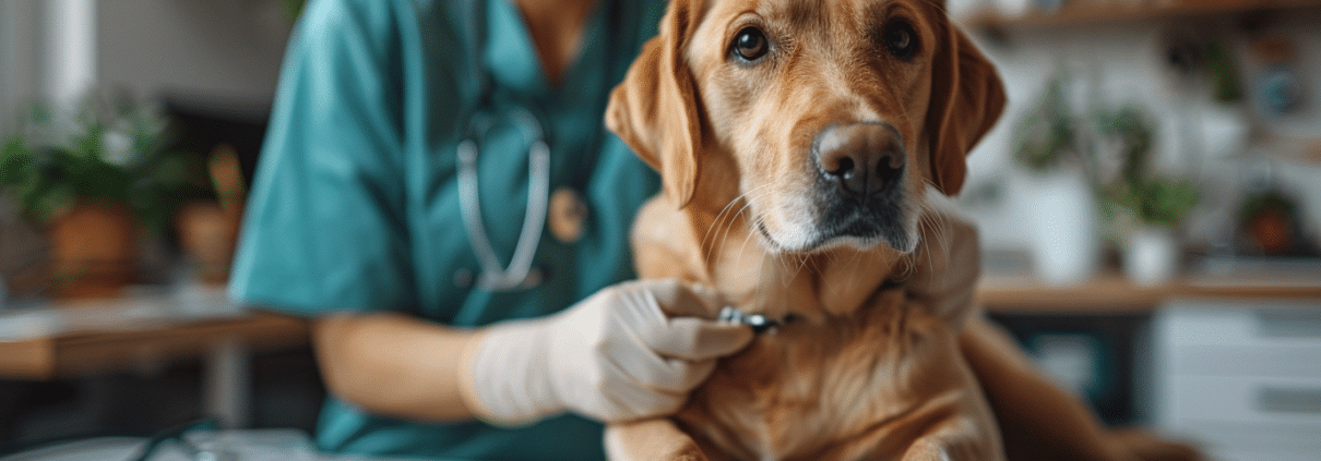 Christian-Willmann-Versicherungsmakler-Mannheim_A_close-up_of_a_veterinarians_hands_gently_holding_a_dog Beitragsanpassung in der Tierkrankenversicherung