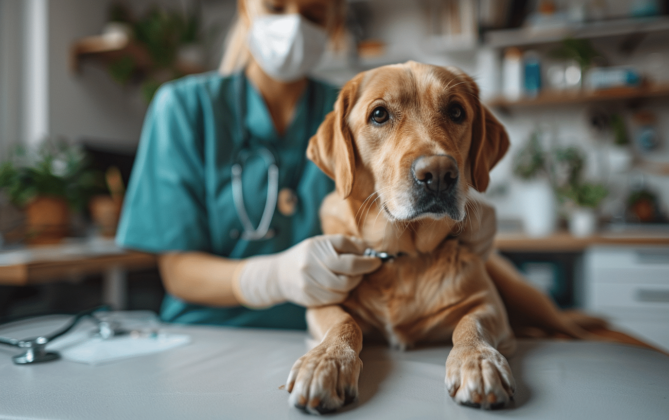 Christian-Willmann-Versicherungsmakler-Mannheim_A_close-up_of_a_veterinarians_hands_gently_holding_a_dog Beitragsanpassung in der Tierkrankenversicherung