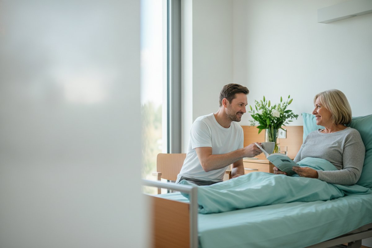 Stationäre Zusatzversicherung – Patient im komfortablen Krankenzimmer – Christian Willmann Versicherungsmakler Mannheim